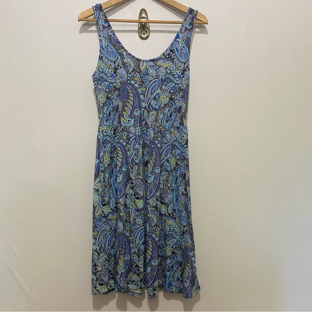 LASCANA Women's Strappy Back Paisley Dress Size 8 Feminine Preppy Sundress - Picture 3 of 12